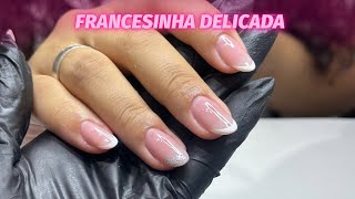 FRANCESINHA COM ESMALTE EM GEL E FORMATO ALMOND  FIBRA DE VIDRO [upl. by Eisyak]