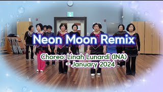 🌹Neon Moon Remix Linedance🌹🍀🌻🍀 [upl. by Noe]