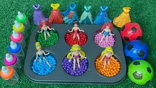 Satisfying Video I How to make Princess Lolipops in to Heart Pool AND Rainbow Painted Cutting ASMR [upl. by Aierb550]