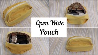 Open Wide Zipper Pouch Tutorial Multipurpose Zipper Pouch [upl. by Rambert982]