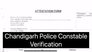 Chandigarh Police Constable verification form kaise bhare 👉 [upl. by Ernestus578]