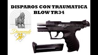 DISPAROS DE PISTOLA TRAUMATICA BLOW TR 34 [upl. by Quintina]