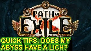 POE Quick Tips Does My Abyss Have A Lich Hunting Amanamu Liege of the Lightless  Path of Exile [upl. by Galitea]