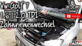 VW Golf VII 7  20 TDI EA288 CRB Zahnriemenwechsel  Anleitung  Drehmomentwerte  Timing Belt [upl. by Casey905]