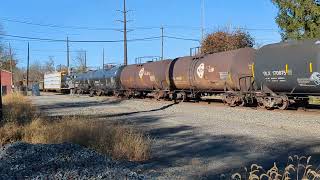 A Friendly Wave From Norfolk Southern 38G Manifest With A Hard Pushing Rear DPU Hummelstown Pa [upl. by Millard666]