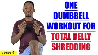 🔥ONE DUMBBELL Standing Workout for Total Belly Shredding  250 Calories in 30 Mins🔥 [upl. by Adnowal598]