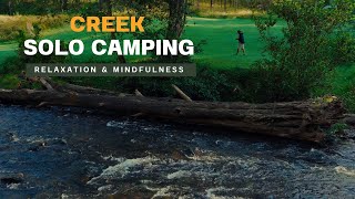 Soothing Creekside Solo Camping Escape ASMR Campfire Cooking River Camping [upl. by Rett]