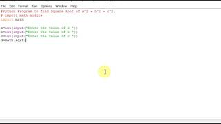 Python Program to find Square Root of a2  b2  c2 [upl. by Merv]