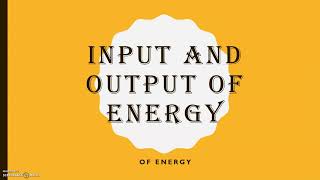 Grade 4 NST Input and output of energy [upl. by Aaronson]