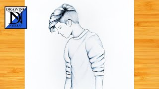 A Boy Drawing Side View  Very easy pencil drawing tutorial  boy drawing  boy drawing easy [upl. by Xad]