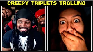 Creepy Triplets Prank on OMEGLE [upl. by Cacia192]