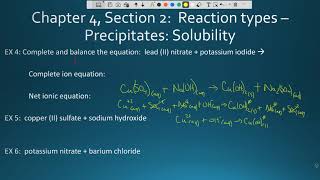 AP Chemistry Unit 4 section 2 Precipitate reactions  solubilities net ionics stoichiometry [upl. by Lucey]