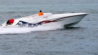 Fountain Sport Powerboat Luanching out of Haulover [upl. by Anirtak]