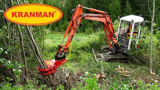 Kranman energiklipp Biocut 250G på grävmaskin Kubota U50 [upl. by Ititrefen]