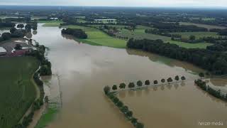 Impressionen aus der Luft vom Hochwasser in HerzebrockClarholz [upl. by Doane248]