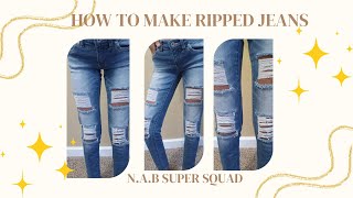 👖 How to Make Ripped Jeans  DIY Distressed Denim Tutorial 👖 [upl. by Sitra741]