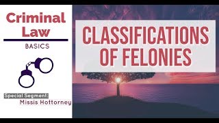 Classifications of Felonies CRIMINAL LAW DISCUSSION [upl. by Anayia864]