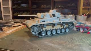 116 RC PzKpfw III Ausf M  TrumpeterHeller kit with Taigen hull  recoil testing  build [upl. by Xyla630]