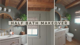 HALF BATH MAKEOVER REVEAL  DIY BATHROOM RENO [upl. by Thia]