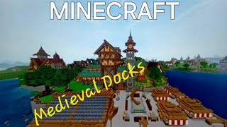 MINECRAFT Medieval docks village update New areaDay and nightAfreshed textures and animations [upl. by Lita]