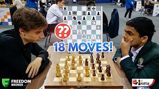 Daniil Dubov vs Nihal Sarin  An 18move Miniature  World Rapid 2022 [upl. by Audrye]