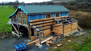 Timber Framed Barn Part 31 Cladding And New Addition To The Farm [upl. by Fia140]