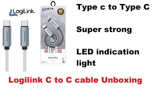 Logilink Type C To Type C Nylon Fast Charging Data Cable With Ligh1m  Silicon Computers [upl. by Naut]