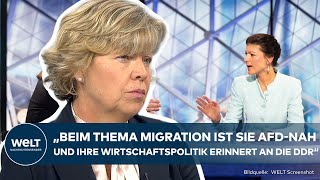 WAGENKNECHT quotBeim Thema Migration ist sie AfDnah und ihre Wirtschaftspolitik erinnert an die DDRquot [upl. by Dasha]