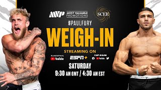 Jake Paul vs Tommy Fury OFFICIAL WEIGHIN [upl. by Lela]