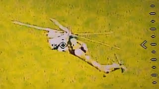 In the Kursk region an FPV drone struck a Russian Mi28 Helicopter [upl. by Einnil]