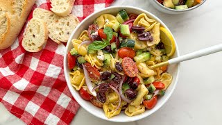 Tortellini Greek Salad Recipe [upl. by Karlik329]