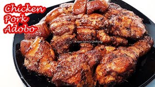 THE EASIEST CHICKEN PORK ADOBONG TUYO RECIPE  REDUCED CHICKEN PORK ADOBO [upl. by Kostman]