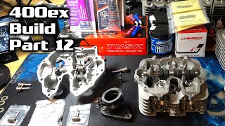 Honda 400ex Build  Part 12  Motor Top End Cylinder Head Valves Seals Lapping SubRocker Arms [upl. by Derek]