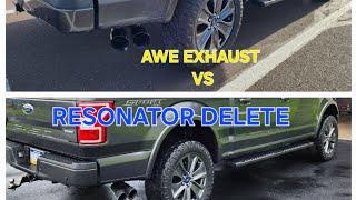 AWE Exhaust vs Resonator delete F150 35 ecoboost before and after ecoboost awetuning f150 ford [upl. by Ebeneser]