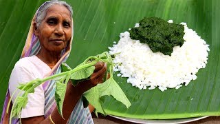 Delicious Lau Pata Bata Recipe by Grandmother  Tasty Gourd Leaf Recipe  Indian Village Food [upl. by Erual]