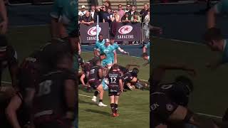 1000 IQ throw from Saracens leads to Riccioni try 🧠 premiershiprugby shorts [upl. by Aicssej]