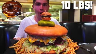 Attempting the OMG 10lb BURGER CHALLENGE UNDEFEATED amp some Donuts [upl. by Neras]