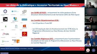 Webinaire  Clubs et comités accession territoriale de haut niveau [upl. by Amiaj]