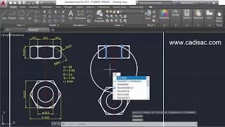 Ejercicio tuerca hexagonal autocad [upl. by Deonne946]