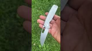 The Asher Spiro Silver CF Wharncliffe Knife 20cv Steel edc asherknives [upl. by Drof]