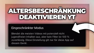 Youtube Altersbeschränkung deaktivieren und aktivieren Handy  Pc [upl. by Davidde]