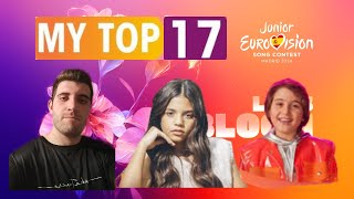 JUNIOR EUROVISION 2024  MY TOP 17  SUBTITLED [upl. by Moazami358]