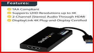 StarTechcom USB 30 to HDMI Adapter  4K 30Hz Ultra HD  DisplayLink Certified [upl. by Kryska]