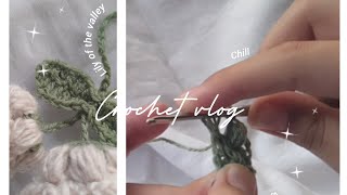 Crochet vlog 01Lily of the valley keychain tutorialCrafty Chronicles [upl. by Adidnere]