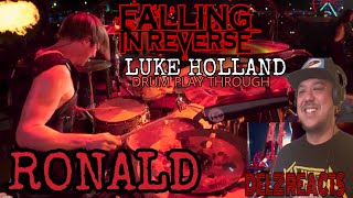 Falling In Reverse Drummer Luke Holland Performs Ronald PlayThrough Reaction [upl. by Nimoynib]