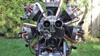 Making and start up of a radial engine of VW parts [upl. by Riggins]