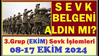 ASKERLİK 2024 17 Ekim 2024 Er Asker Sevki İşlemleri 3Grup Sülüs Alma Ptt Yolluk Alma Bakaya [upl. by Nipahc]