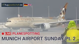 Airport München Planespotting LIVE  Sonntag Teil 2 mit A380  A340600 A350 livestream [upl. by Adnolohs]