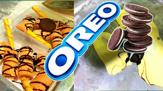 OREO Ice Cream Rolls  how to make rolled fried Ice Cream with lots of Oreo Cookies  ASMR [upl. by Kruger]