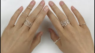 Easy DIY Handmade Silver Beaded Rings Tutorial  How to Make Filigree Sterling Silver Beading Rings [upl. by Barra12]